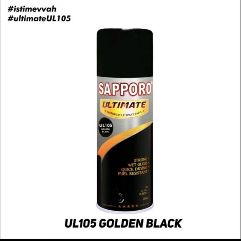 UL105 SAPORO SAPPORO ULTIMATE 400ML GOLDEN BLACK HITAM CAT SEMPROT UL 105 AEROSOL