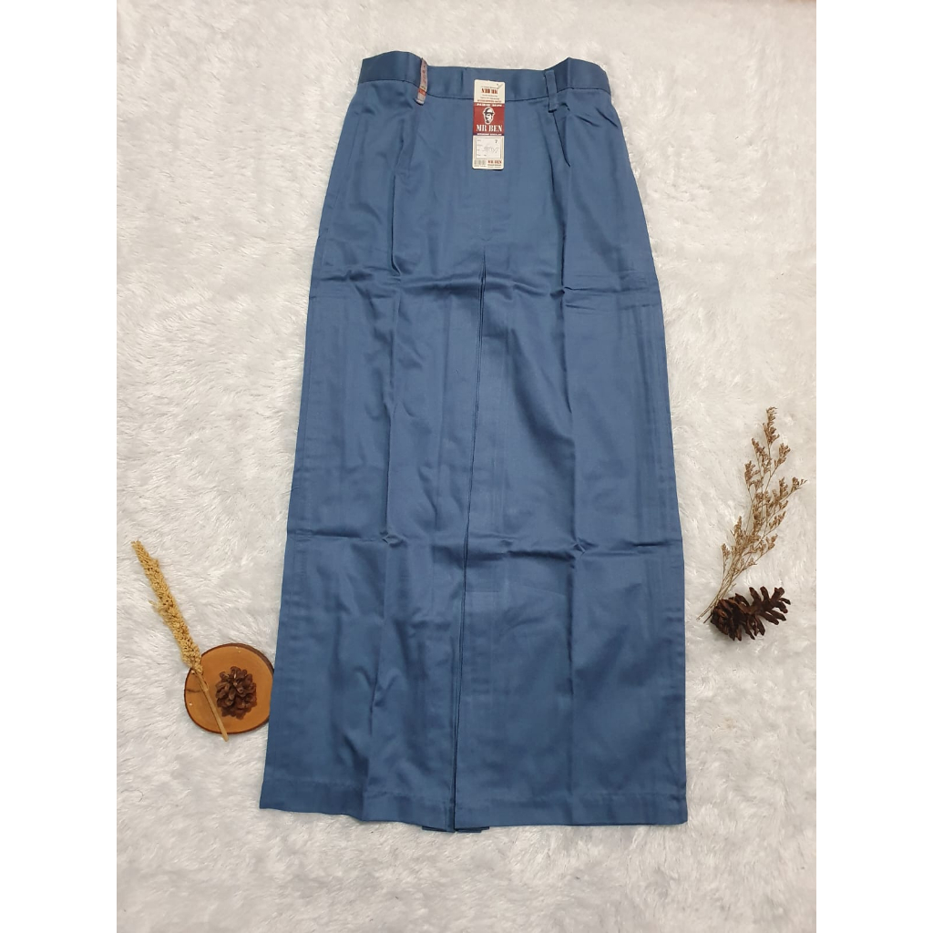 SERAGAM SEKOLAH ROK SMA ABU BIRU PANJANG MR BEN/APRIL MOP