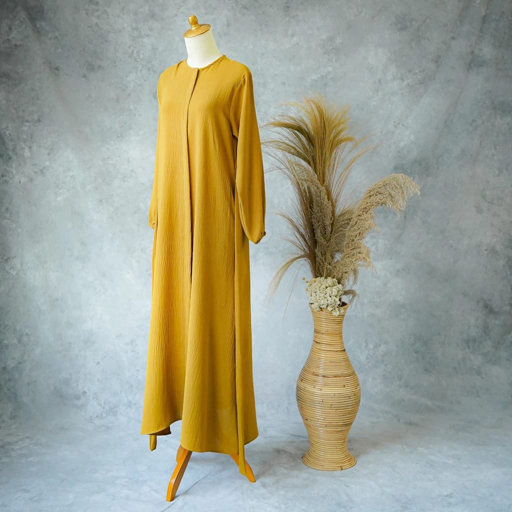 Layla dress gamis wanita remaja terbaru crinkle busui friendly