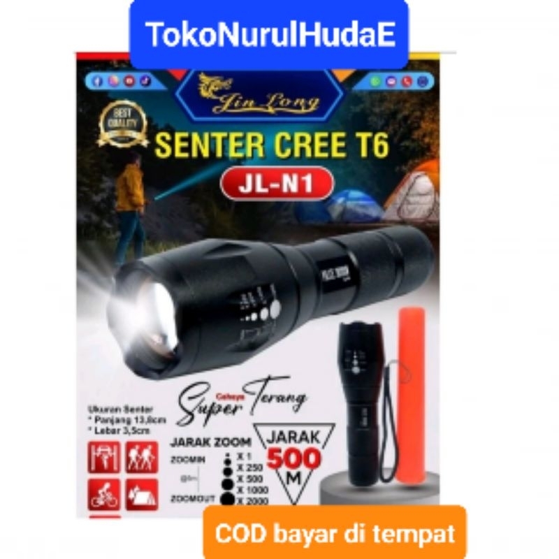 SENTER LED ZOOM JIN LONG JL-N1 SUPER TERANG