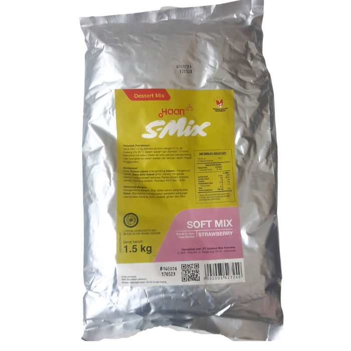 

Haan S-Mix Soft Ice Cream Mix 1.5 kg 1500 gr BUBUK ES KRIM HAAN SOFT ICEMIX strawberry