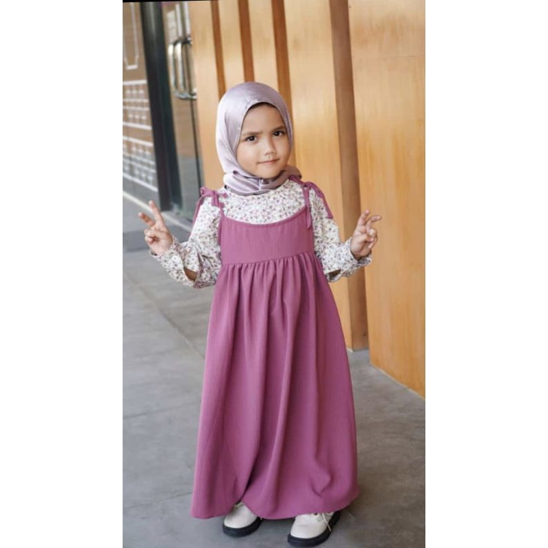 Hallybaba Kids - Setelan Overall Gamis Anak Junior 6-12th Magumi Junior