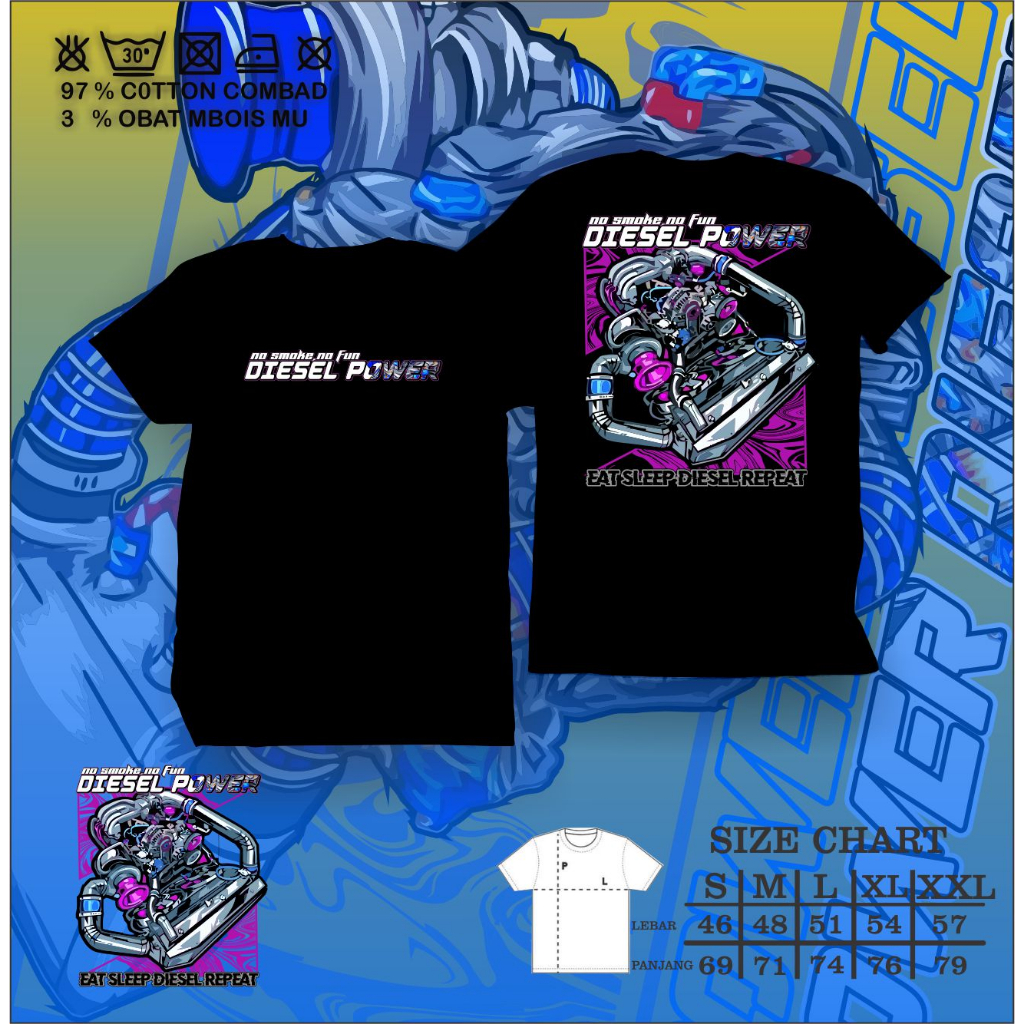 Kaos Mesin diesel power RX7 JDM legend Kaos mobil Kaos Otomotif diesel power