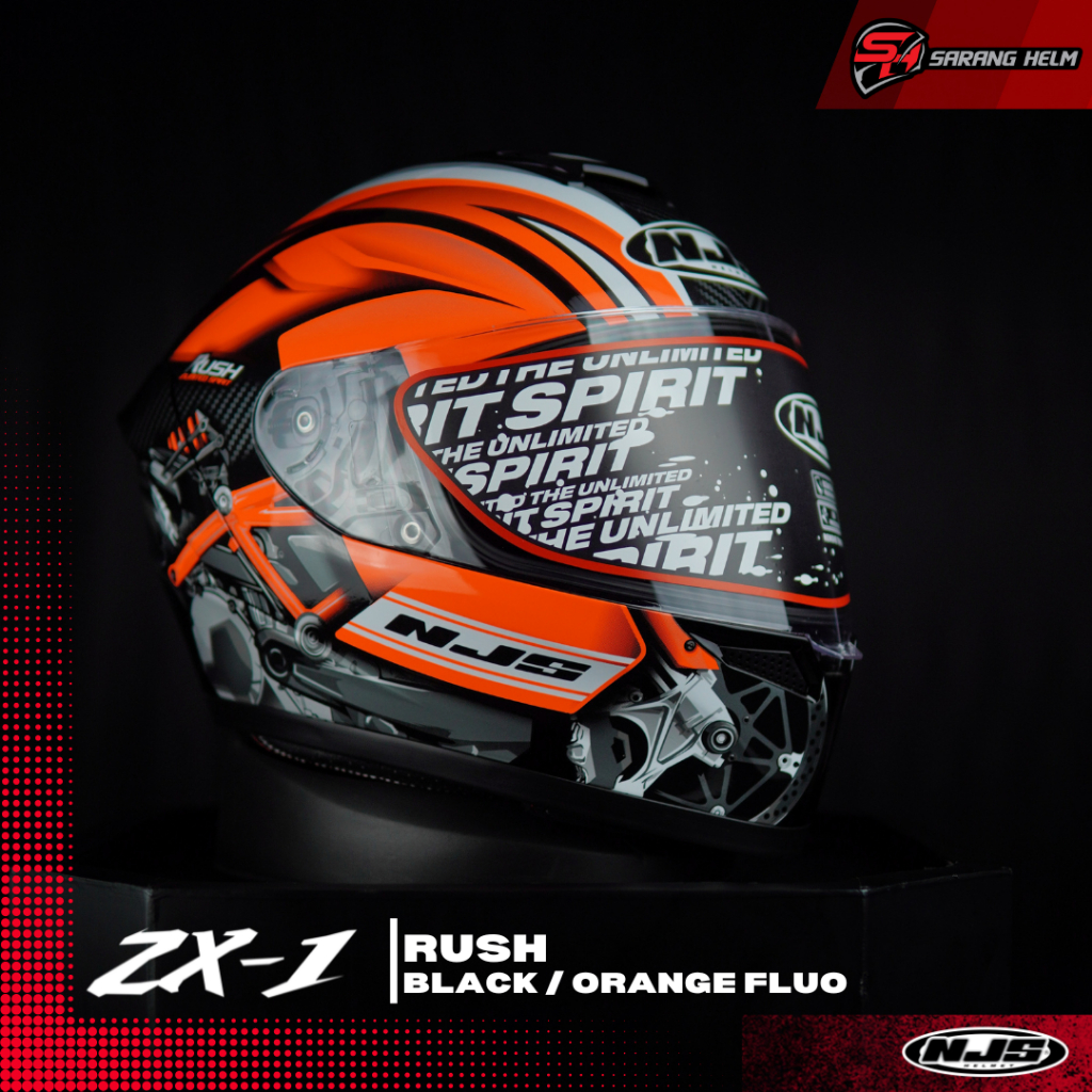 NJS ZX-1 Motif Rush Helm Fullface