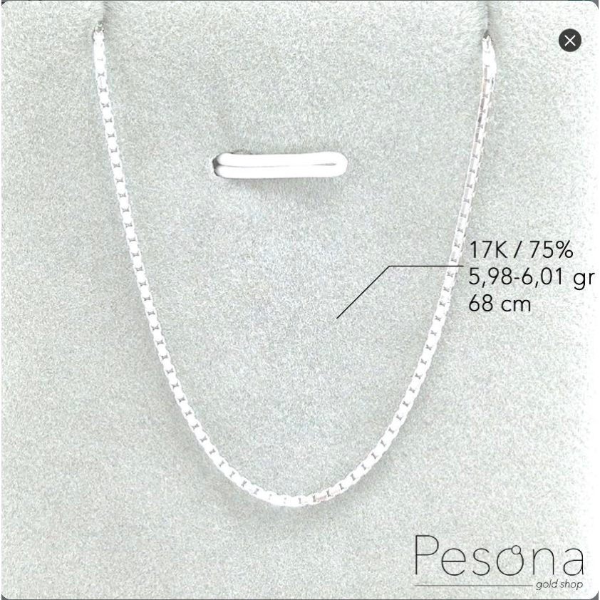 [VARIASI] KALUNG EMAS PUTIH MODEL ITALY SANTA 17K | 2,02-6,01 gram