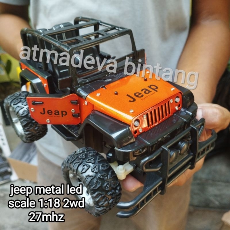 TERBARU Bintang RC mainan anak mobil remote RC die cast jeep rubicon die cast nyala lampu led buka
