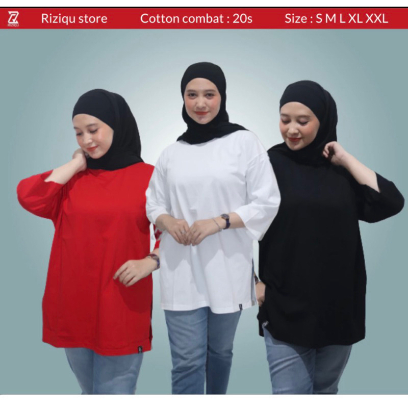 kaos vamel oversize polos lengan 7/8