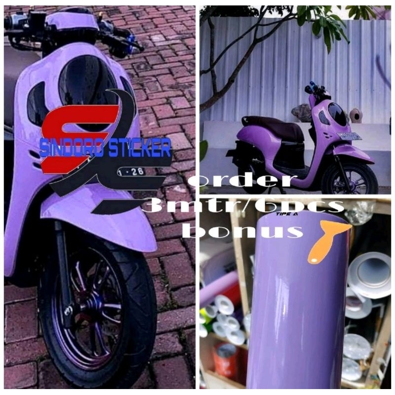 Sticker Motor Ungu Taro Skotlet Sticker Motor Ungu Taro Sekotlet Seticker Motor Warna Ungu Taro