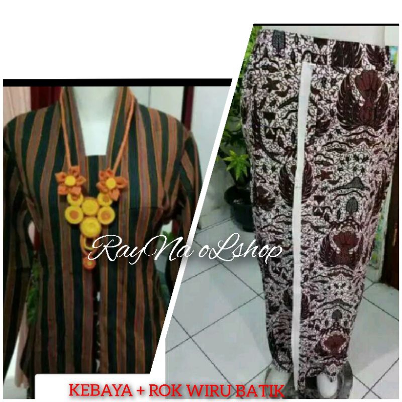 SETELAN KEBAYA LURIK, 1 SET LENGKAP KEBAYA LURIK KUTU BARU | KEBAYA LURIK + ROK WIRU BATIK | PAKAIAN