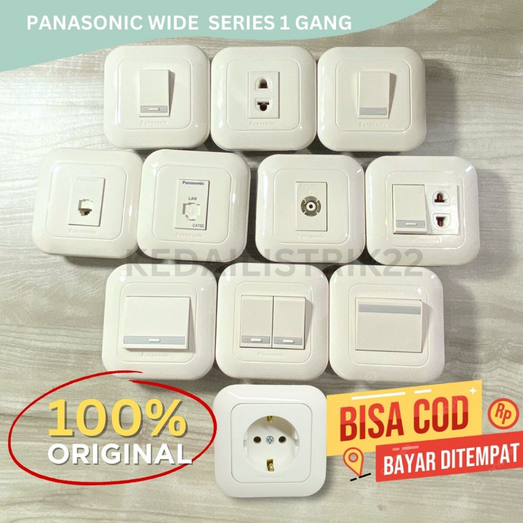 SAKLAR STOP KONTAK , MODULE LAN TV / ANTENA TELP WIDE  SERIES 1 GANG PANASONIC WEJP WEJ