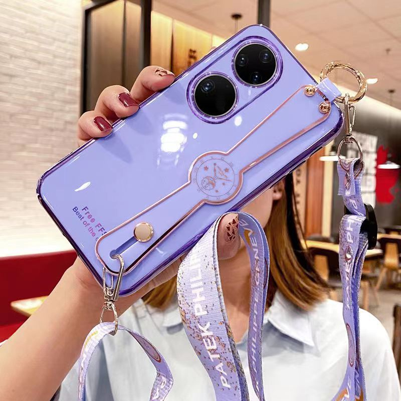 CASE OPPO A60 A38 A18 A17 TALI SLEMPANG SOFT CASE PLATING GLOSSY STRAP CASING SILIKON HP