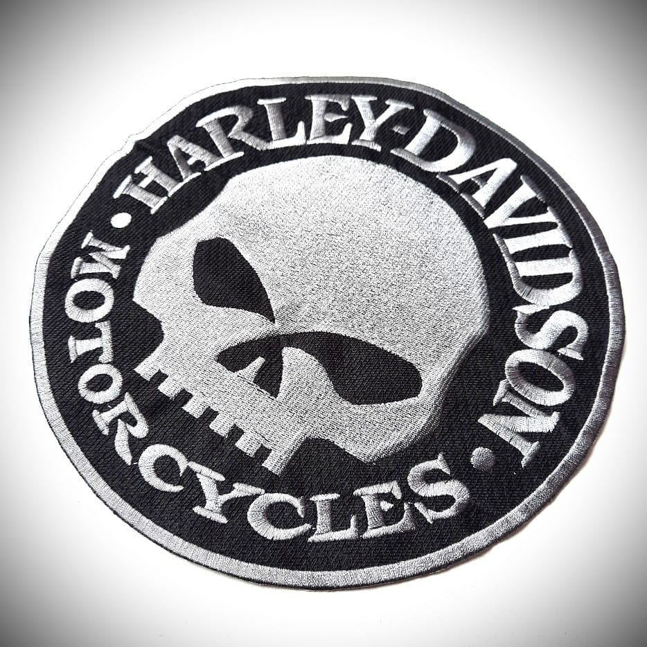 BORDIR KAIN PUNGGUNG HARLEY SKULL JAKET EXTRA LARGE