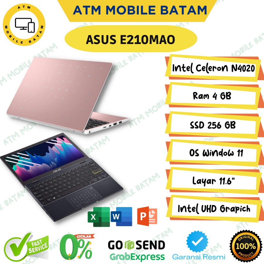 Asus notebook E210mao 4/256Gb-512Gb garansi resmi
