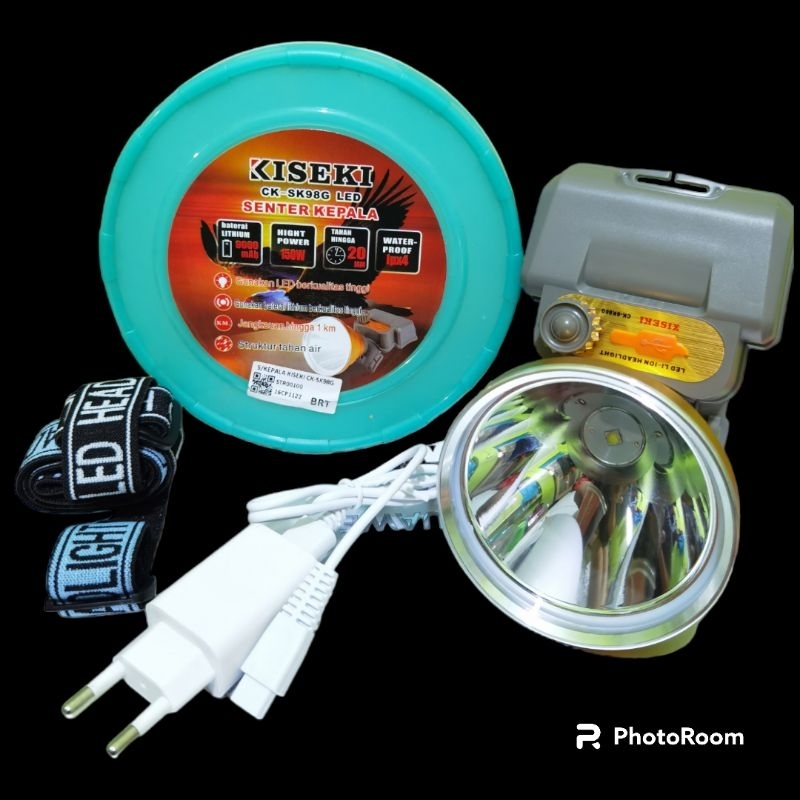 Senter Kepala KISEKI (CK-SK98G) 150W jarak sampai 1KM Water Proof IPX4