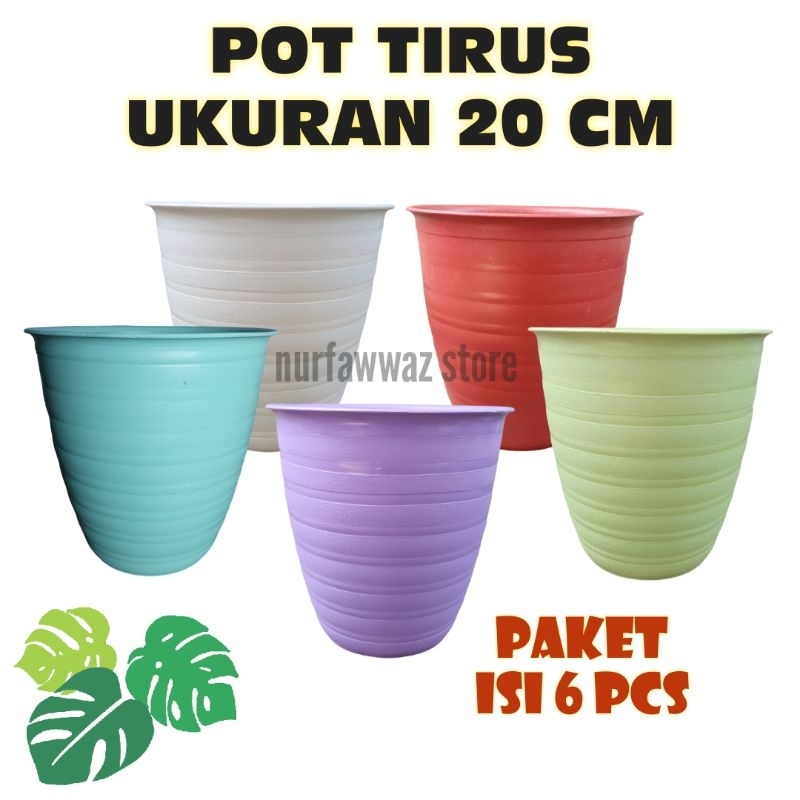 Pot tawon tirus ukuran 20 cm paket isi 6pcs murah / pot bunga cantik / pot bunga tinggi