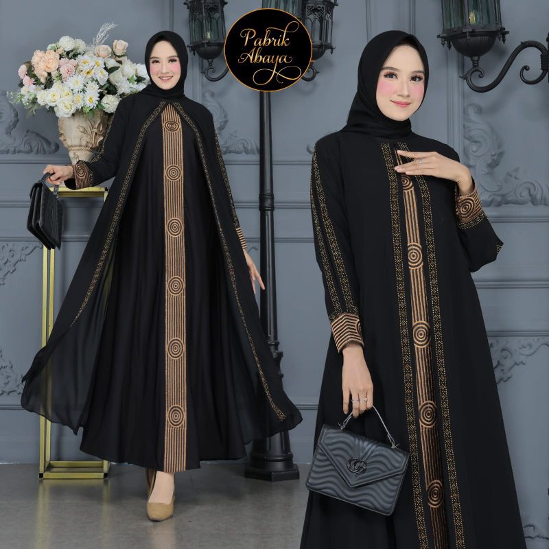 GAMIS ABAYA TURKEY #5098 BORDIR PAYET BY PABRIK ABAYA