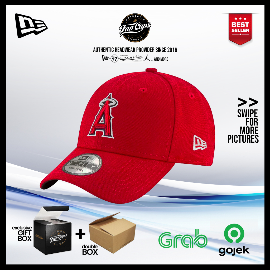 Topi New Era Original MLB Los Angeles Angels League Essential warna Merah | FREE GIFT BOX