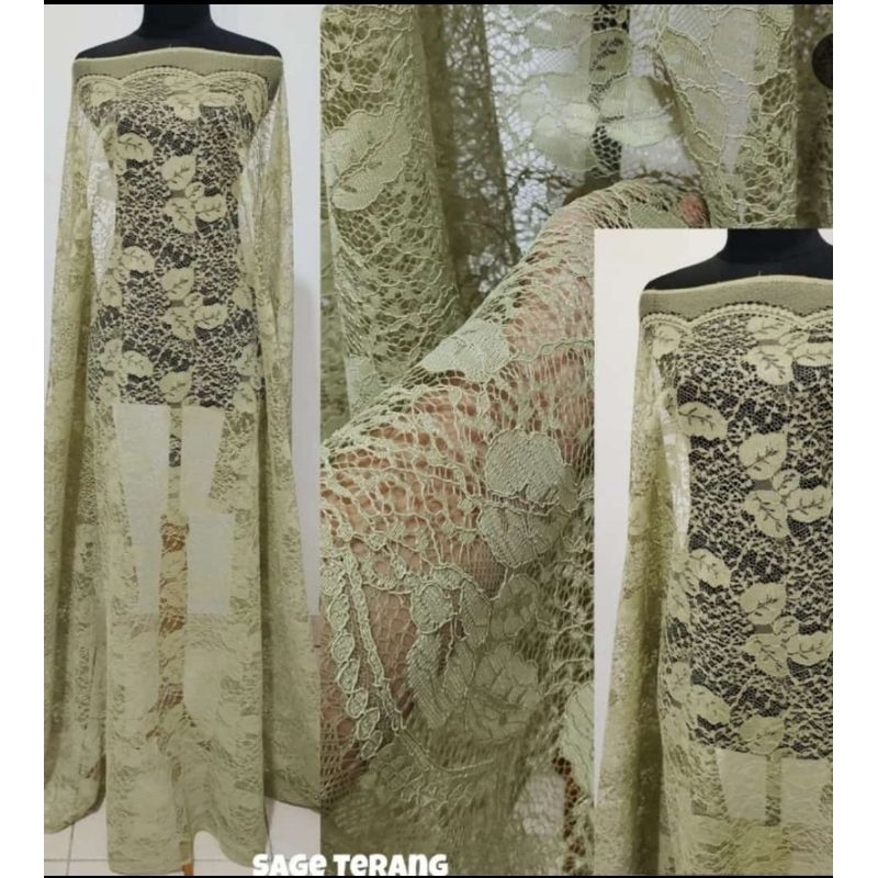 Kain Brukat Lace Gliter dan Non Gliter/Kain Brokat Cord Lace/Kain Brokat Kebaya Lace Murah