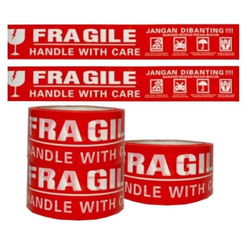 

Mytape Lakban Fragile 2Inch 45mm x 72Yrd 45 Micron / Fragile Merah / Sealtape Fragile / Selotip Fragile