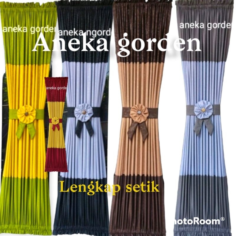 Gorden jendela ikat tengah gorden minimalis lengkap setik