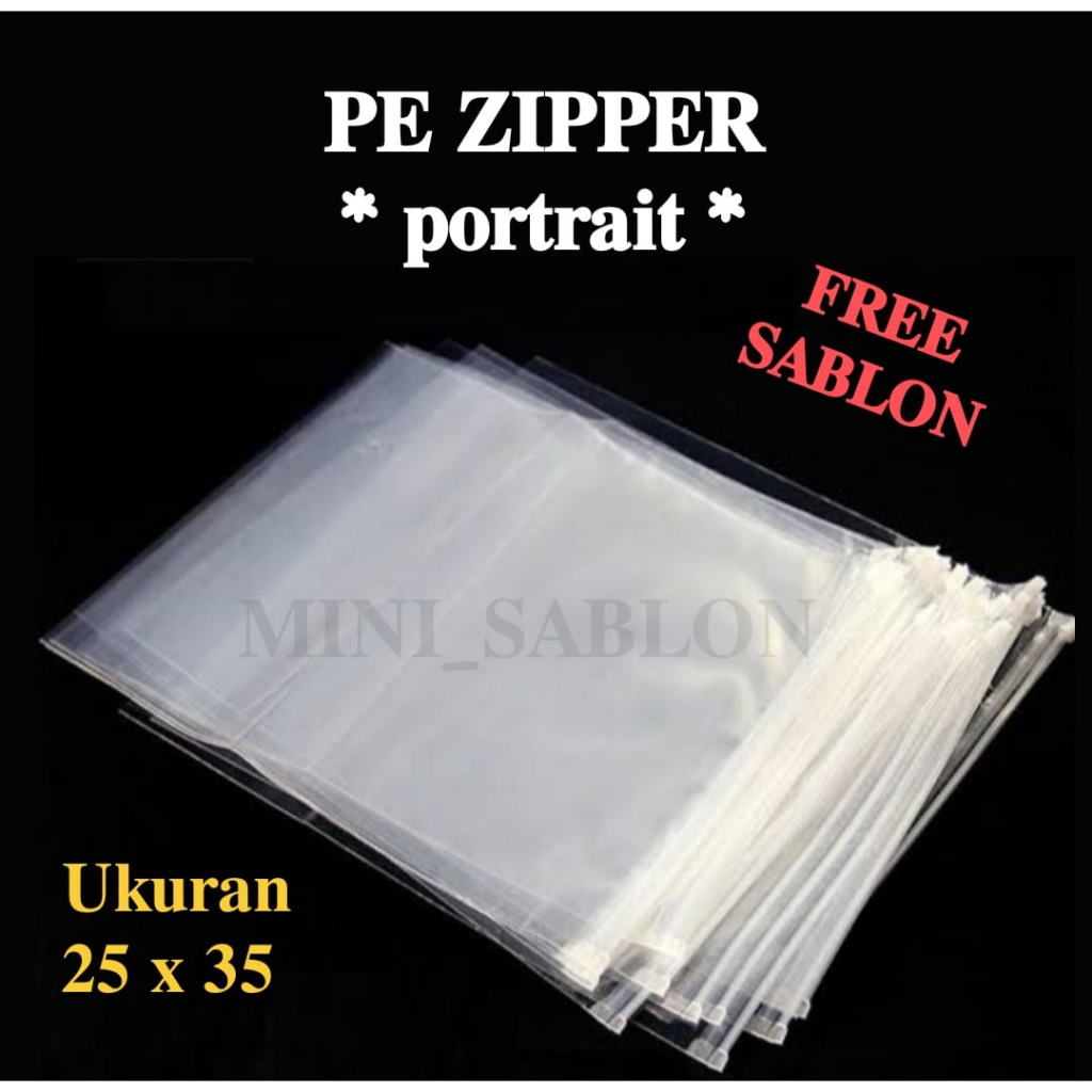 Zipper Bag Portrait Mikupack Bening Buat Packing Baju Zip Free Sablon Custom