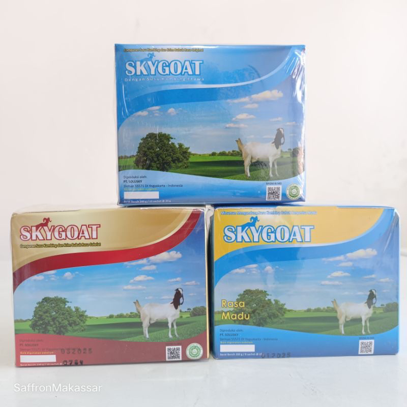 

Susu Kambing Skygoat terdiri dari 3 variant, rasa Original, Cokelat, madu