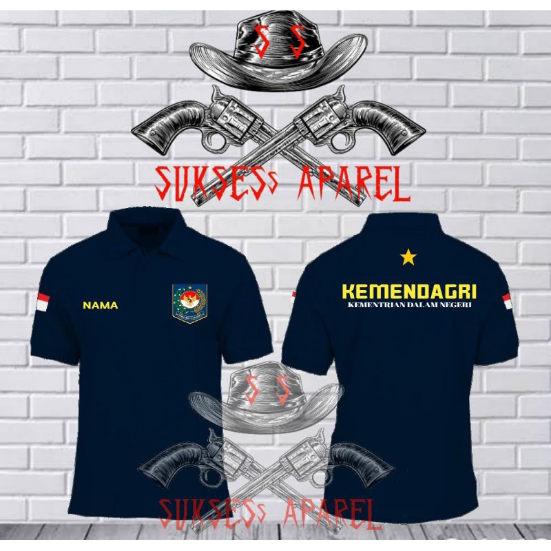 kaos kemendagri polo lengan pendek