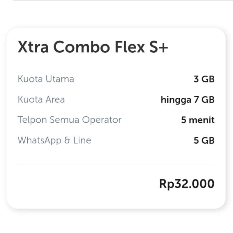 PAKET XL DATA EXTRA COMBO FLEX S+ TERMURAH