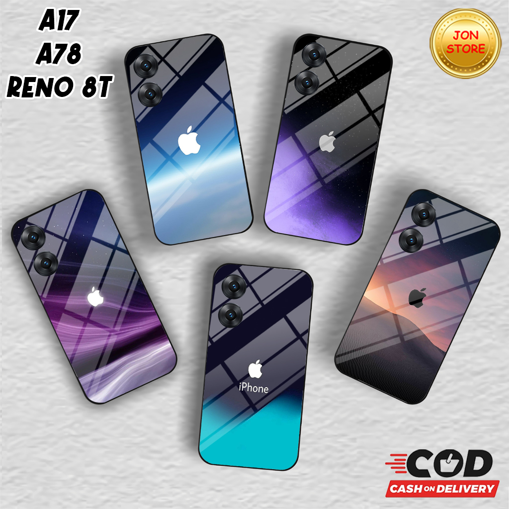 JON-STORE ( JJ 5 ) Sofcase Glossy LOGO APPLE/IPHONE Untuk HP OPPO Reno 8T 4G 5G  A17 A17k a78 4G  A7