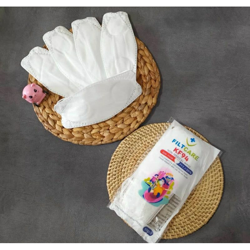 Masker Kf94 Anak Anak Kids Warna Putih Hitam Isi 10 Pcs Earloop