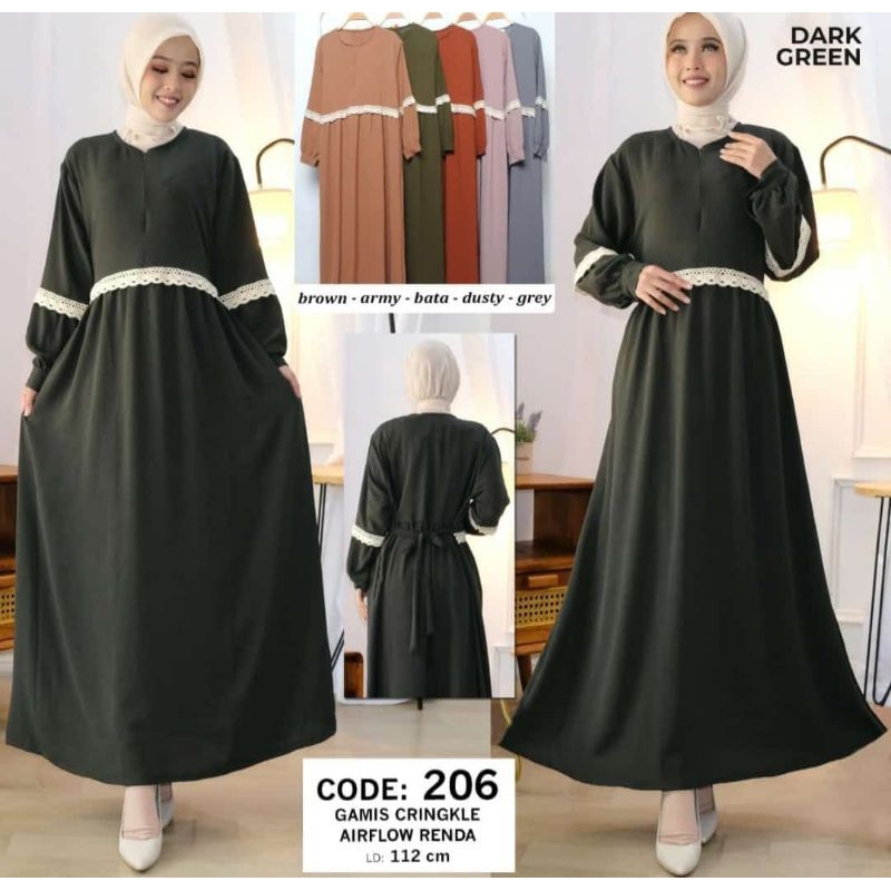 gamis kringkel/ gamis renda kringkel