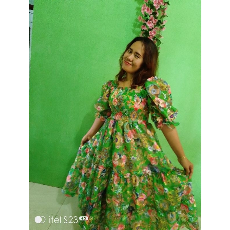 dress viral bahan organza premium