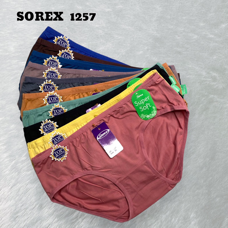 Paket (1’3’6)pcs CD SOREX 1257 super soft model midi-celana dalam wanita dewasa warna polos karet pi