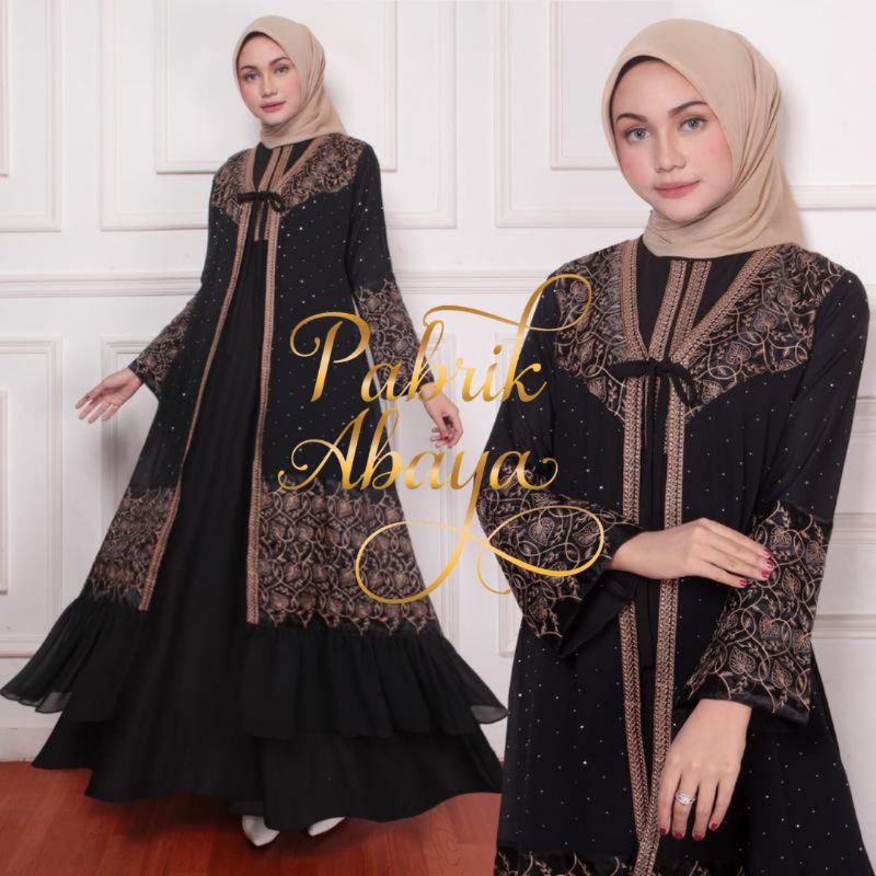 GAMIS ABAYA TURKEY #5084 BORDIR PAYET BY PABRIK ABAYA