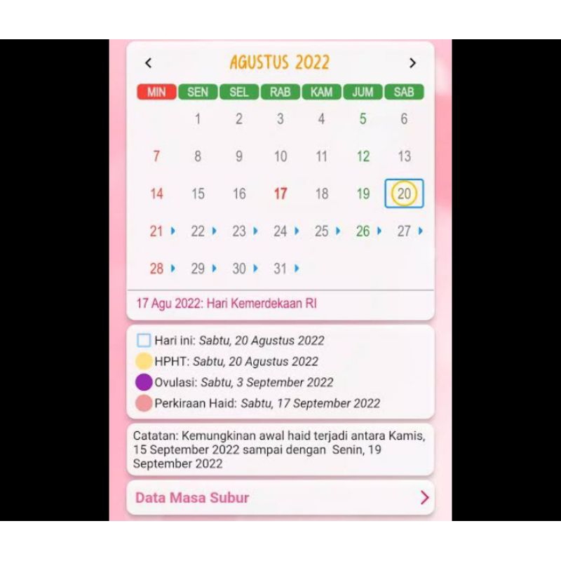 

Kalender Menstruasi