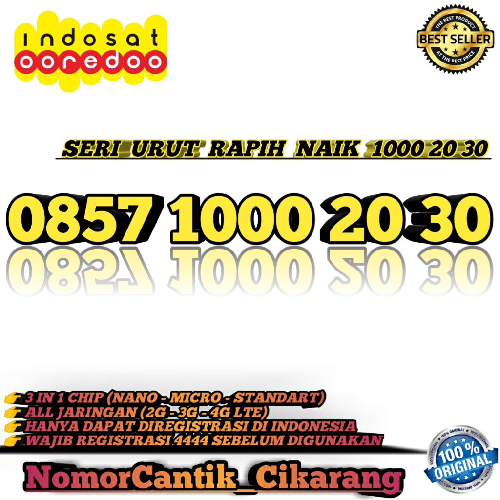 NOMOR CANTIK INDOSAT PROMO SERI RIBUAN RAPIH 1000 20 30  NOMOR CANTIK INDOSAT SERI TAHUN 2030