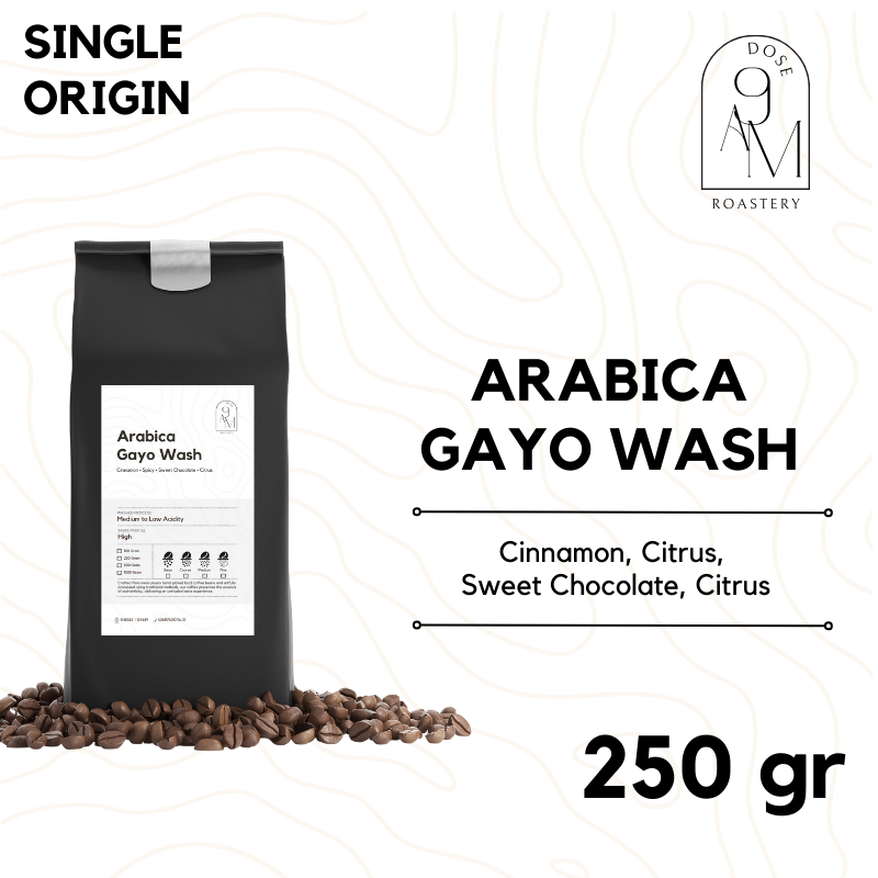 

Kopi Arabica Gayo Wash Sumatra Arabika Biji Kopi Roasted Bean 250 gr