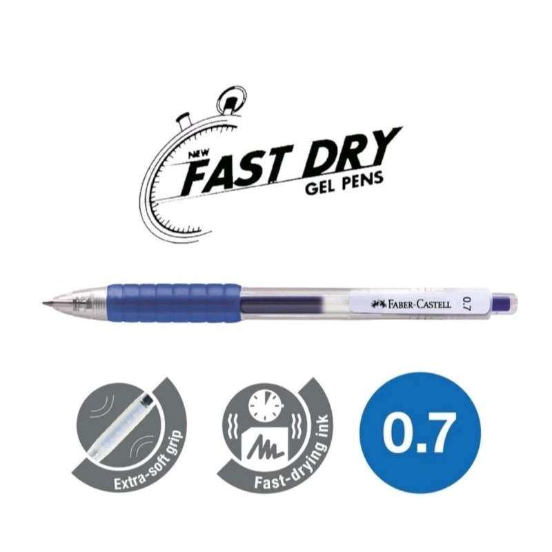 

Pulpen Gel Biru 0.7 Faber castell 641751 Fast Gel