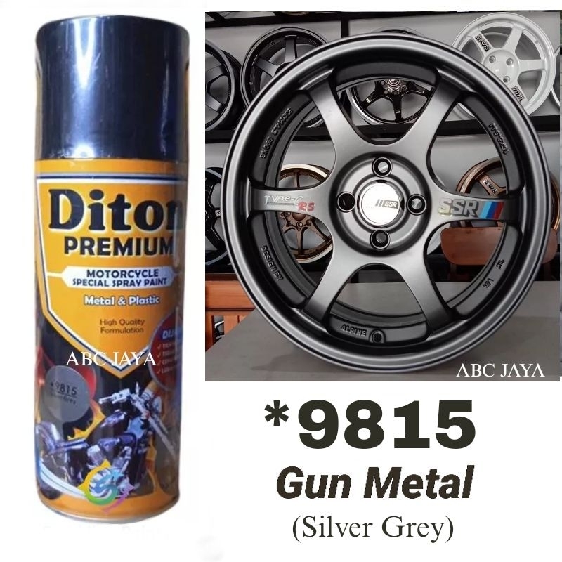 Cat Pilok Diton Premium 9815 Silver Grey 400ml Gun Metal Abu Silver Semi Doff Dop