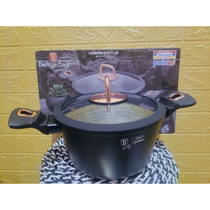 PANCI x indomaret / berlinger haus deep fry fan 24cm , berlinger haus casserole 20cm
