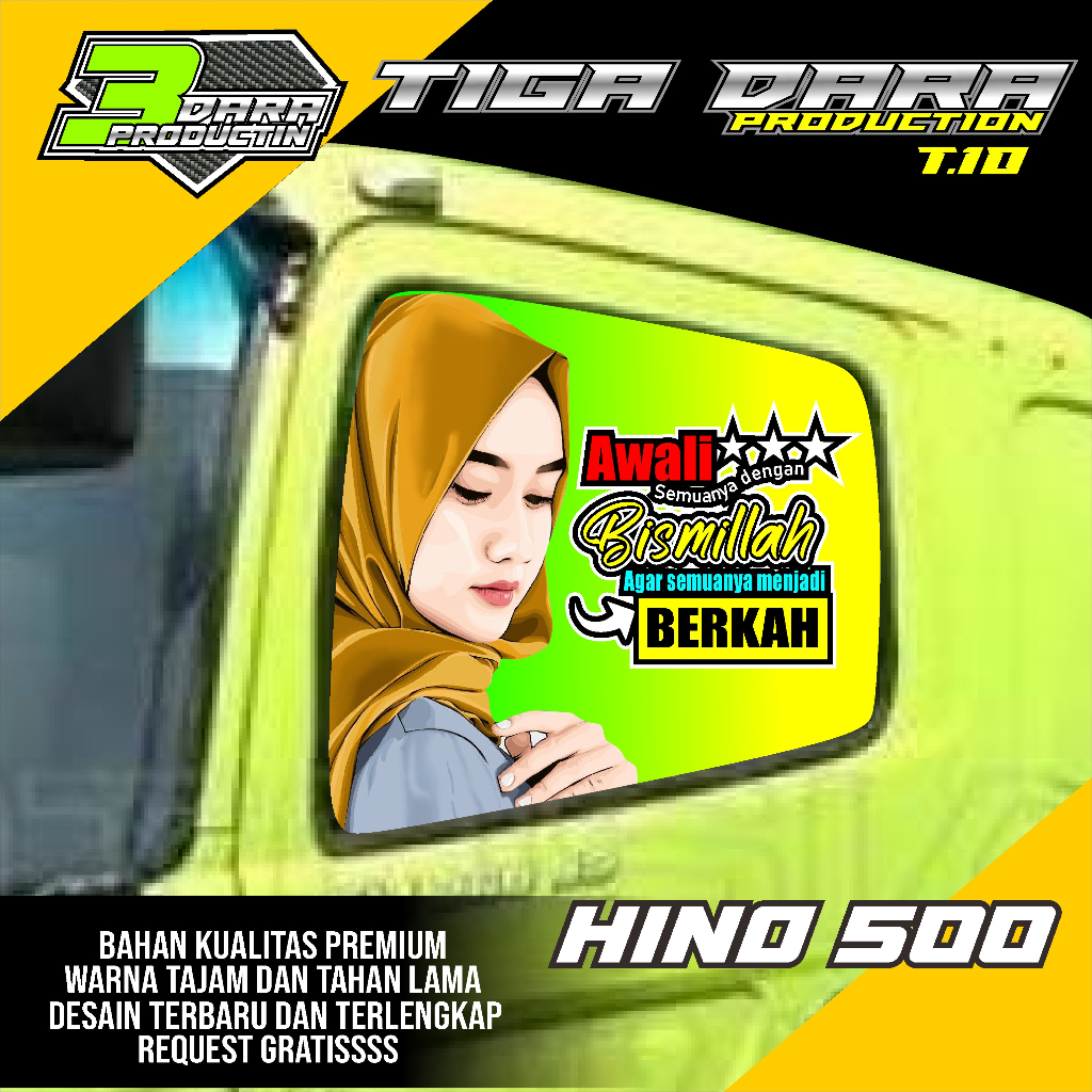 STIKER ONE WAY KACA SAMPING HINO 500 STIKER KACA SAMPING TRUK HINO 500 KODE 04