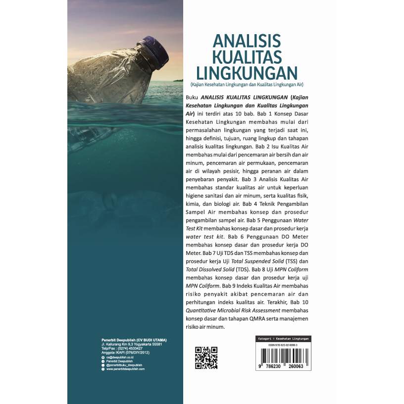 Deepublish - Buku Analisis Kualitas Lingkungan (Kajian Kesehatan Lingkungan dan Kualitas Lingkungan Air) (BW) - BUKU KESEHATAN