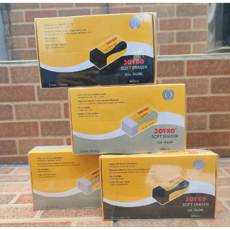 

JOYKO - Eraser 526-B40BP Putih-Hitam Penghapus Joyko Kecil - 40 PCS