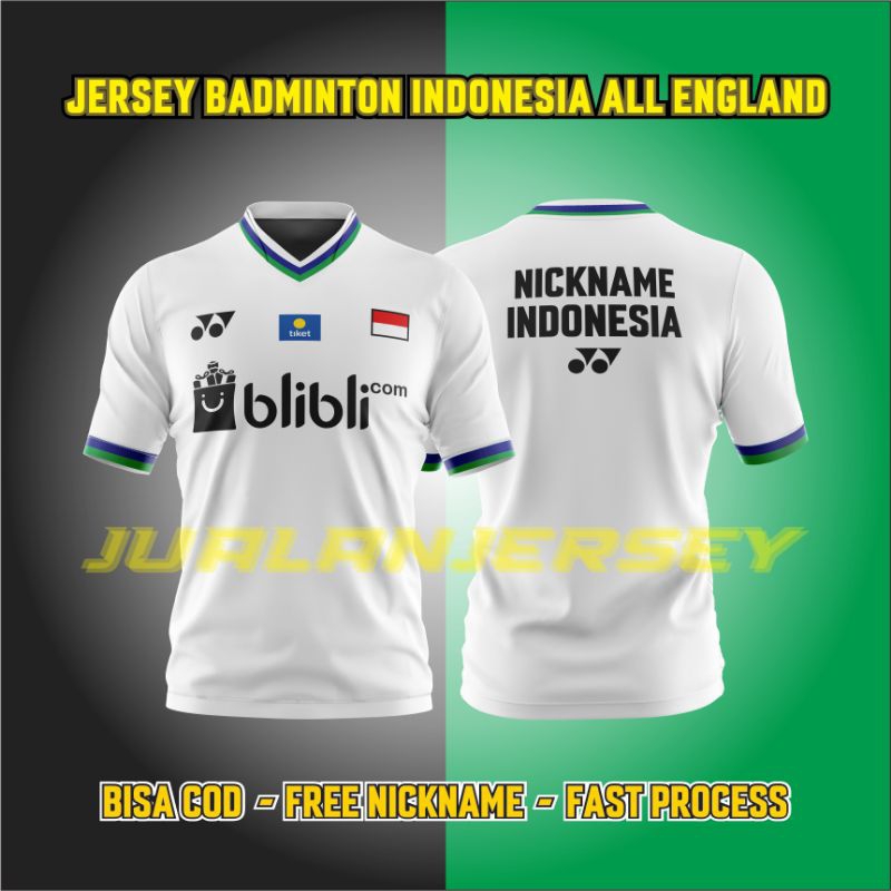 Jersey Badminton Indonesia All England 2023 Free custom suka2