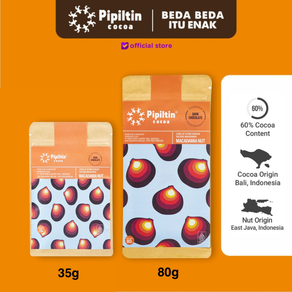 

Pipiltin Cocoa Dark Coklat - Chocolate Bar Macadamia Nut