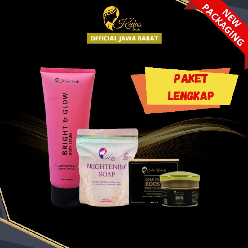 PROMO PAKET LENGKAP  KEDAS BEAUTY ORIGINAL - SABUN PEMUTIH TERLARIS - SABUN JERAWAT BPOM