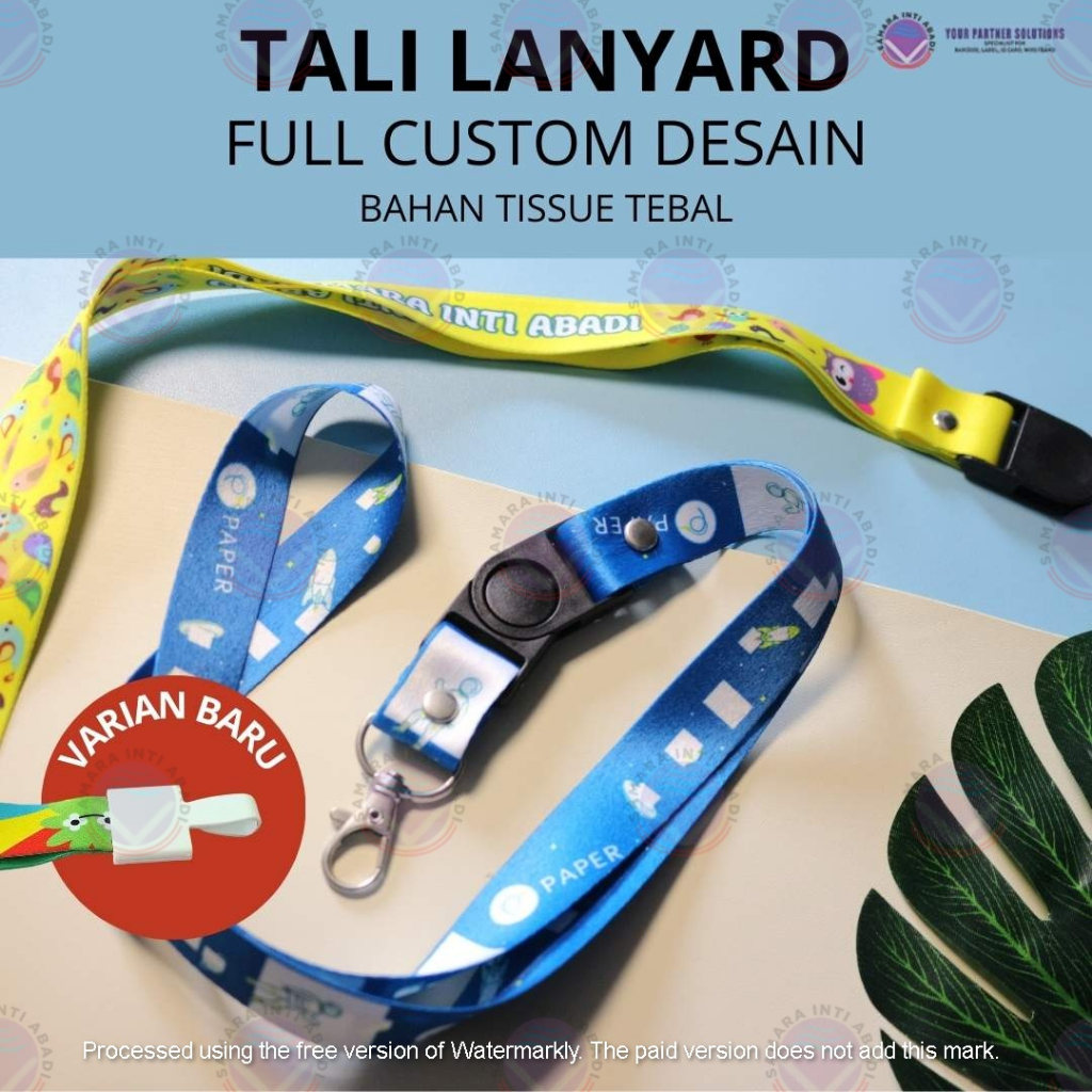 

Cetak Tali ID Card Lanyard Tissue Custom Desain Full Color Premium