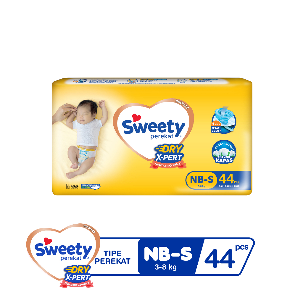 SWEETY BRONZE DRY XPERT NBS 44 BAYI BARU LAHIR POPOK PEREKAT MURAH NEWBORN