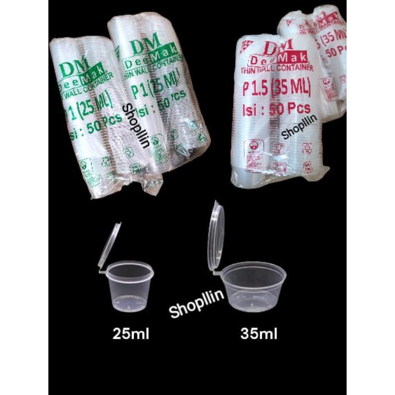 ( 50pcs ) Cup Sauce / Cup sambal kecil 25ml 35ml thinwall DM / Wadah saos kecap kecil / wadah saos plastik