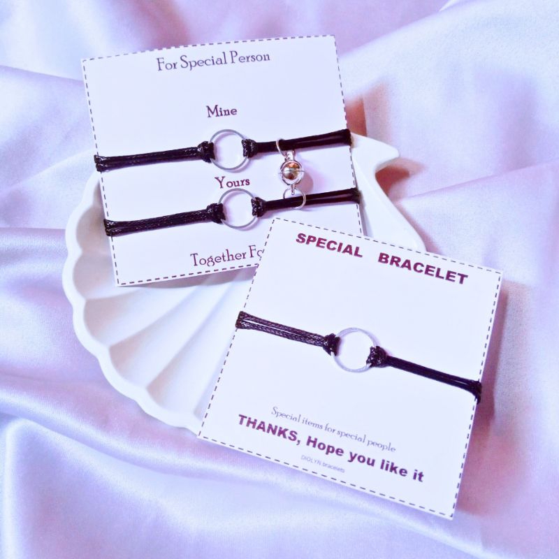 ( diolyn.id ) GELANG RING SILVER Bulat | Korean style Bracelet | gelang couple magnet sepasang pasan